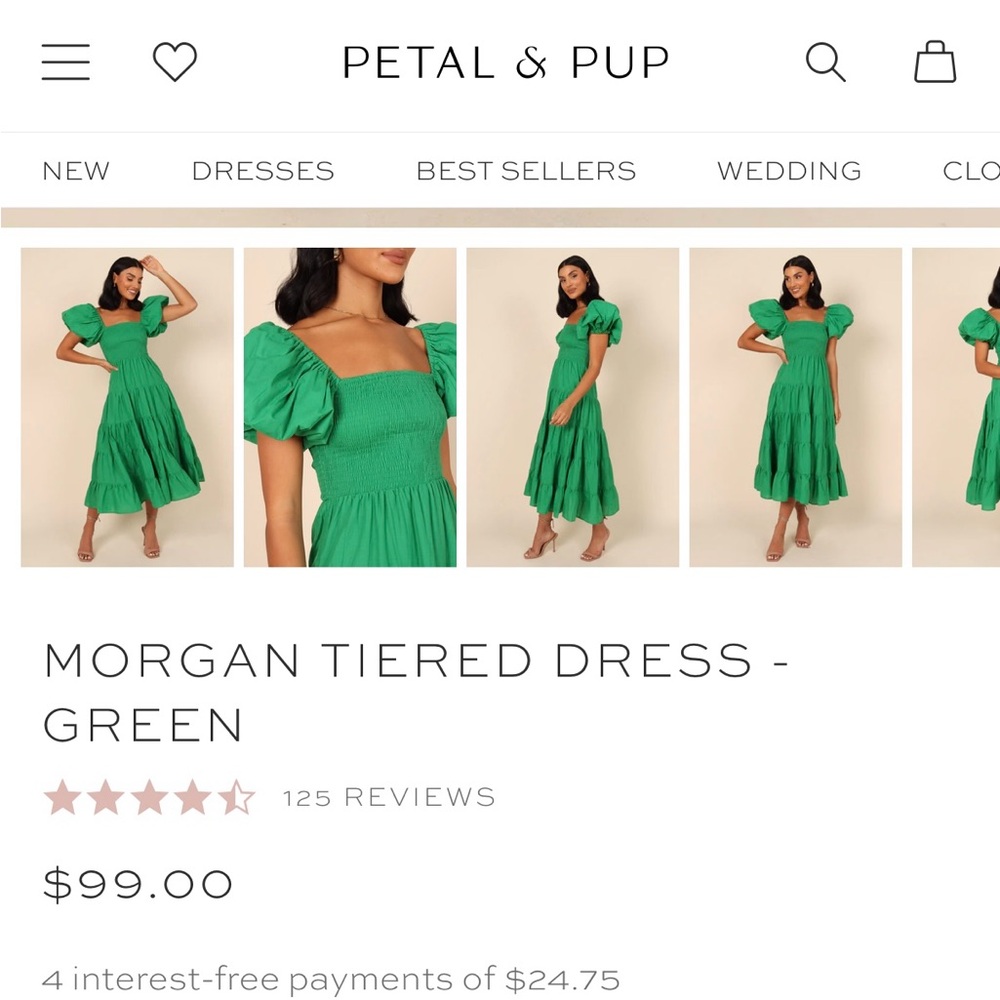 Petal and pup tiered green dress